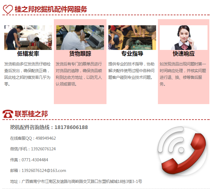 來賓挖掘機(jī)配件店電話